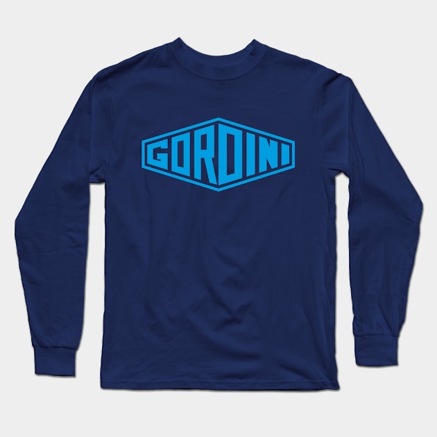 Gordini emblem - Trintignant, Behra, Manzon, Wimille, Sommer - Gordini blue print Long Sleeve T-Shirt by retropetrol